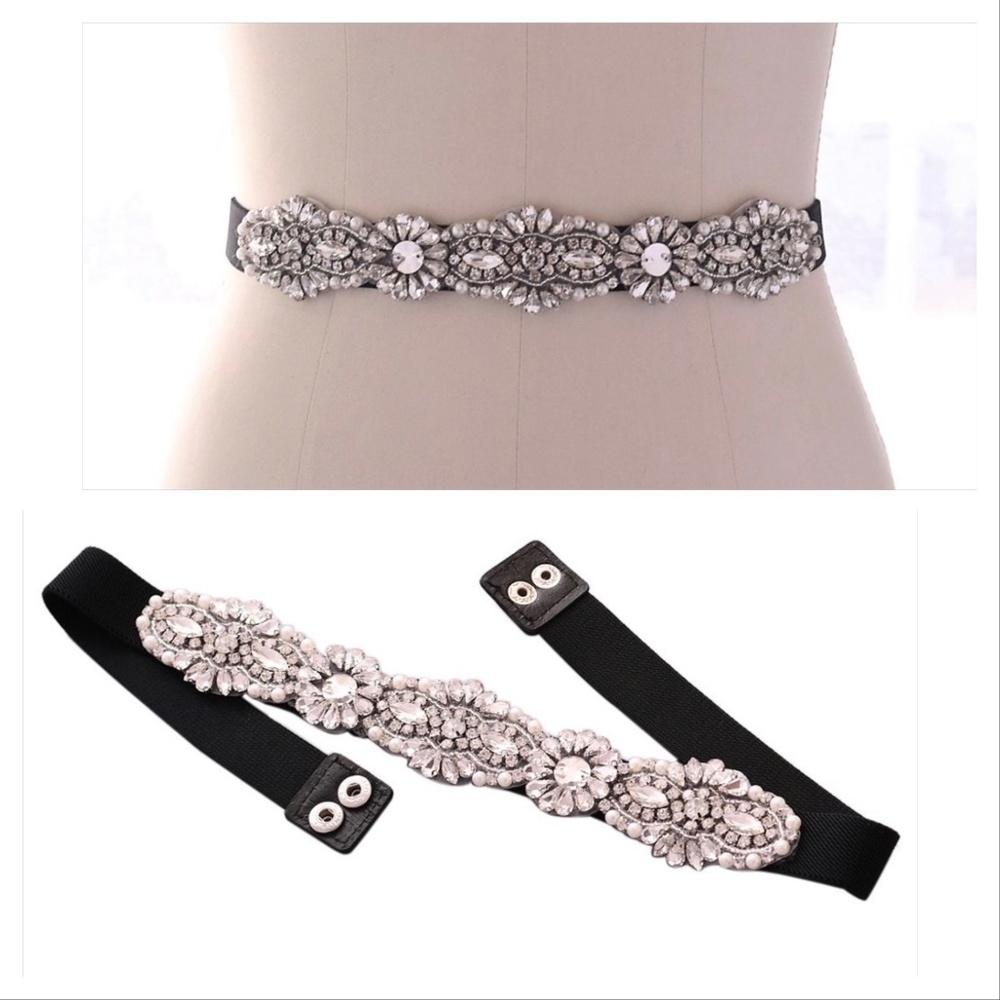 Black Rhinestone Belt